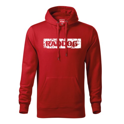 Hoodie with printed Raddog logo - Colour: Červená, Size: M