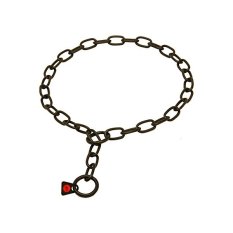 Obojek černý nerez řetízkový, střední článek 3mm